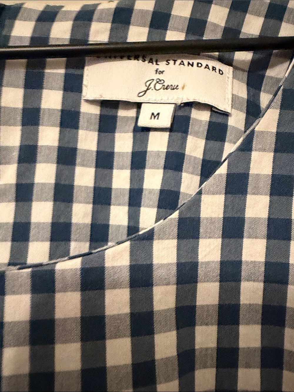 Universal Standard X J. Crew Gingham Drop Waist Blue White Dress - Picture 4 of 5